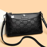 حقيبة كتف نسائية كروس بودي لون اسود منقوشة بفيونكات أنيقة - KSA