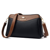 حقيبة كتف متوسطة الحجم مستطيلة بمزيج من لونين لمزيد من الأناقة - KSA