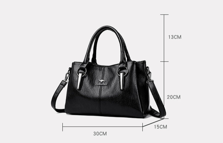 حقيبة يد نسائية كبيرة الحجم بمساحات منظمة لون بني - KSA