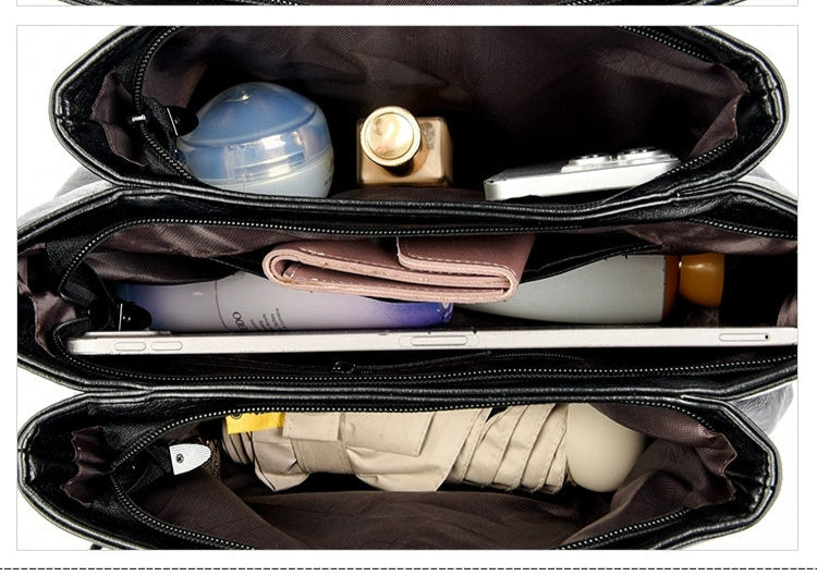 حقيبة يد نسائية كبيرة الحجم بمساحات منظمة لون بني - KSA