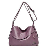 شنطة كروس بودي نسائية جلد مرن - بنفسجي - KSA