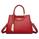 حقيبة يد نسائية كبيرة الحجم بذراع قابل للاطالة لون احمر - KSA