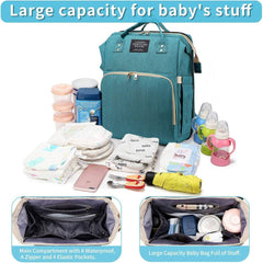 شنطة لمستلزمات الرضيع مُلحقة بسرير قابل للفرد والطي - ازرق غامق - KSA