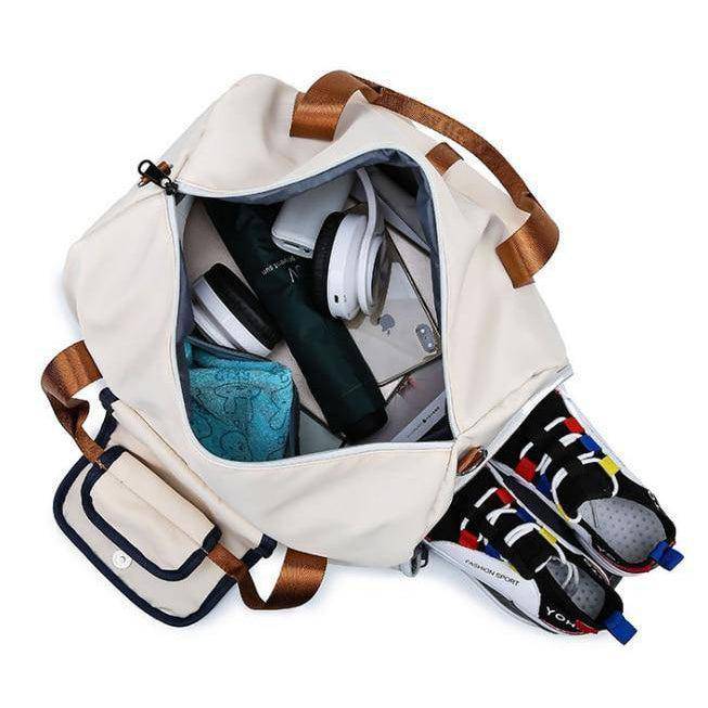 شنطة رياضية دفل مقاومة للماء - ابيض - KSA