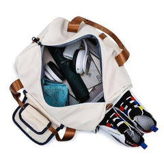 شنطة رياضية دفل مقاومة للماء - ابيض - KSA