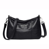 حقيبة كتف نسائية متوسطة الحجم لون اسود - KSA