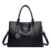 شنطة يد نسائية عصرية من الجلد المرن - أسود - KSA