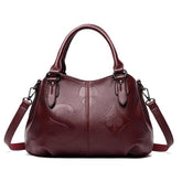 شنطة يد نسائية عصرية من الجلد المرن - عنابي - KSA