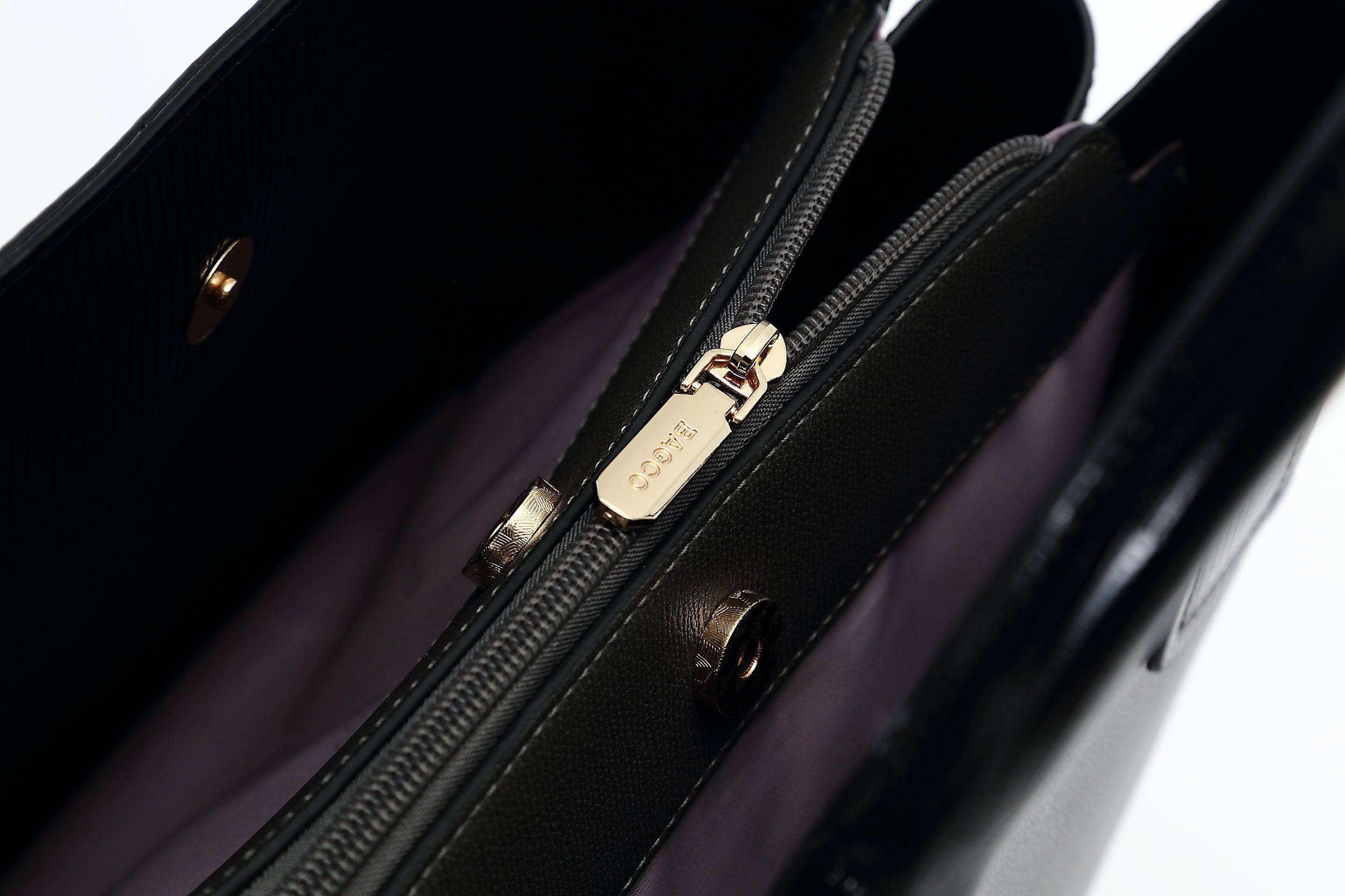 حقيبة نسائية مربعة الشكل بحجم كبير ويد قصيرة مريحة باللون الاسود. - KSA
