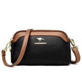 حقيبة صغيرة مزيج من اللون الاسود والبنى بحزام طويل - KSA