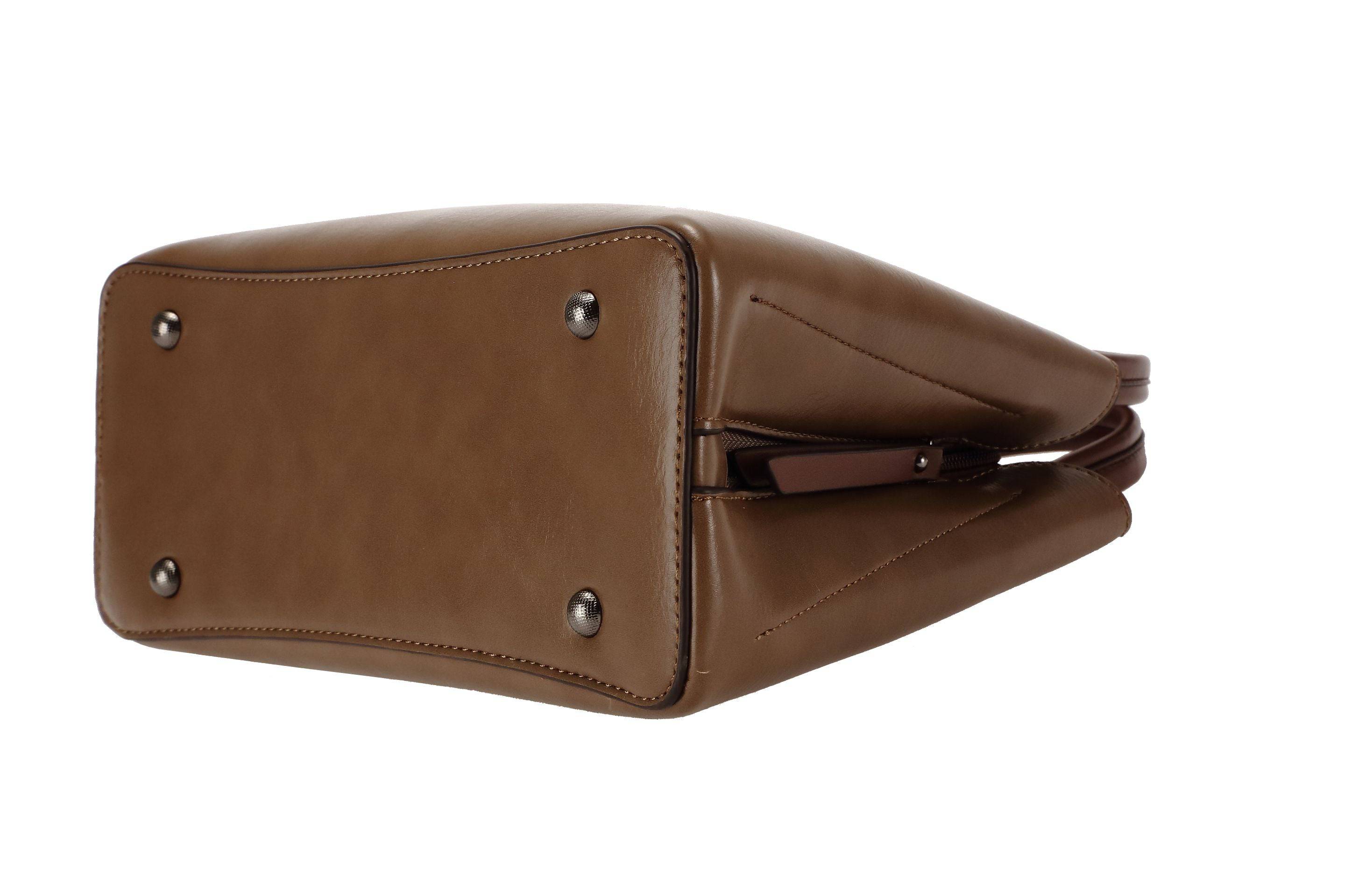 حقيبة يد نسائية باللون الاسود مربعة الشكل كبيرة الحجم بيد وحزام طويل لحملها على الكتف - KSA