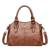 شنطة يد نسائية جلدية فاخرة بتصميم أنيق وعصري - بني - KSA