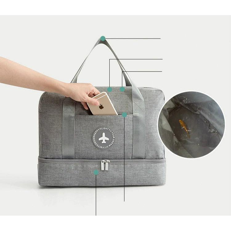 شنطة كبيرة للسفر بتصميم انيق وعصري - رمادى - KSA