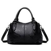 شنطة يد نسائية عصرية من الجلد المرن - اسود - KSA