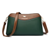 شنطة يد بتصميم رقيق وأنيق من الجلد - زيتونى - KSA