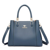 حقيبة يد نسائية كبيرة الحجم مع ذراع للكتف قابل للتعديل لون ازرق - KSA