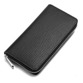 محفظة نسائية طويلة جلدية فاخرة لون اسود مميز - KSA