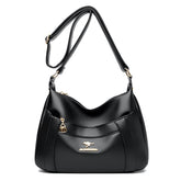 حقيبة كتف نسائية متوسطة الحجم لون اسود - KSA