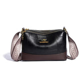 حقيبة كتف نسائية كروس بودي بلونين اسود وبني بذراع عريض بيج - KSA