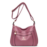 حقيبة كتف نسائية متوسطة الحجم لون عنابي - KSA