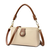 حقيبة كتف نسائية لون اوف وايت بتفاصيل بنية ولمسة زخرفية ذهبية - KSA