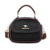 حقيبة كتف نسائية أنيقة صغيرة الحجم باللون الأسود مع لمسات بنية - KSA