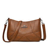 حقيبة كتف نسائية متوسطة الحجم بتصميم هندسي أنيق لون بني - KSA