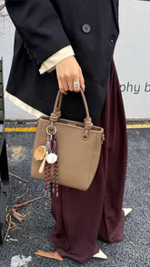 حقيبة يد نسائية متوسطة الحجم لون بيج - KSA