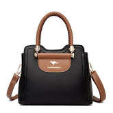 شنطة يد نسائية عصرية من الجلد المرن - أسود