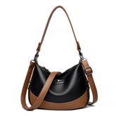 حقيبة كتف نسائية لون اسود وجملي كروس بودي - KSA