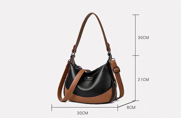 حقيبة كتف نسائية لون بني وجملي كروس بودي - KSA