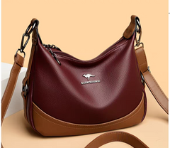 حقيبة كتف نسائية لون عنابي وجملي كروس بودي - KSA