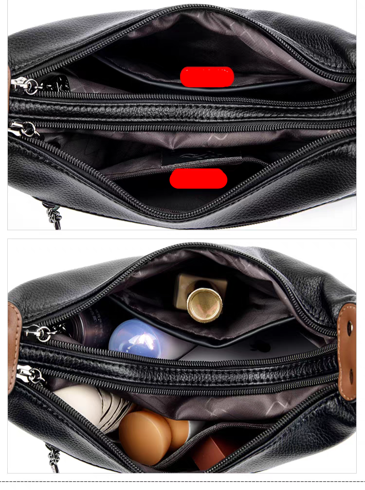 حقيبة كتف نسائية لون بني وجملي كروس بودي - KSA