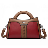 حقيبة يد نسائية بحزام طويل قابل للتعديل متوسطة الحجم لون احمر مع جملي - KSA