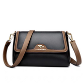 حقيبة يد نسائية بحزام طويل قابل للتعديل صغيرة الحجم لون اسود مع جملي - KSA