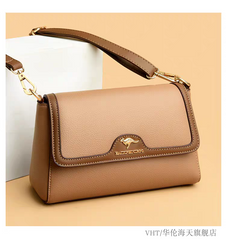 حقيبة يد نسائية بحزام طويل قابل للتعديل صغيرة الحجم لون بيج مع جملي - KSA