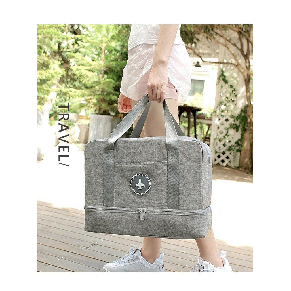 شنطة كبيرة للسفر بتصميم انيق وعصري - رمادي