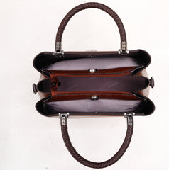 حقيبة يد نسائية باللون البنى بملمس ناعم ويد مريحة وحزام طويل للكتف - KSA