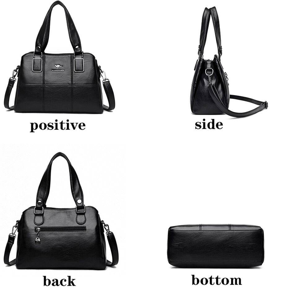 شنطة يد نسائية عصرية من الجلد المرن - بني - KSA