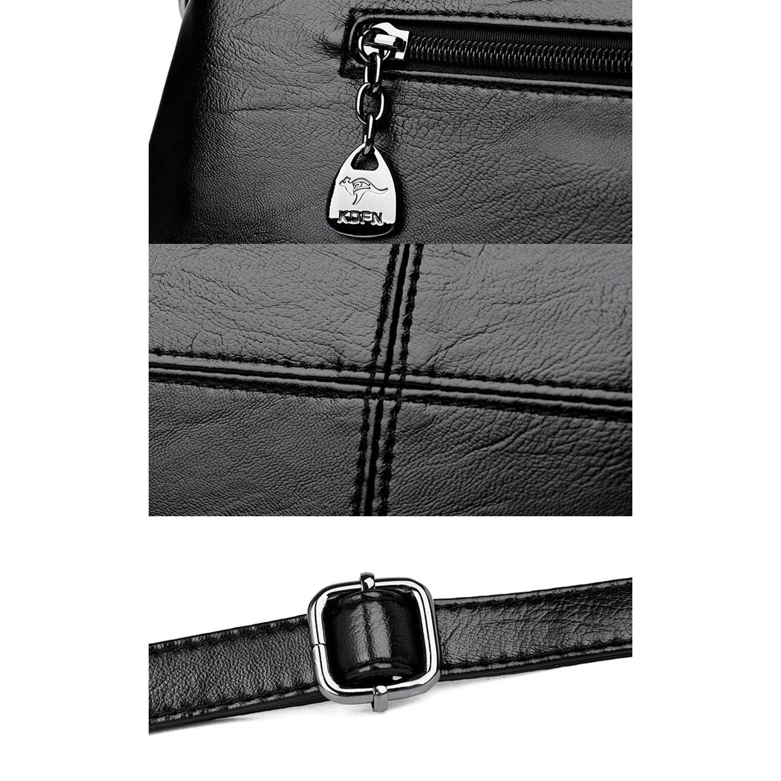 شنطة يد نسائية عصرية من الجلد المرن - بني - KSA