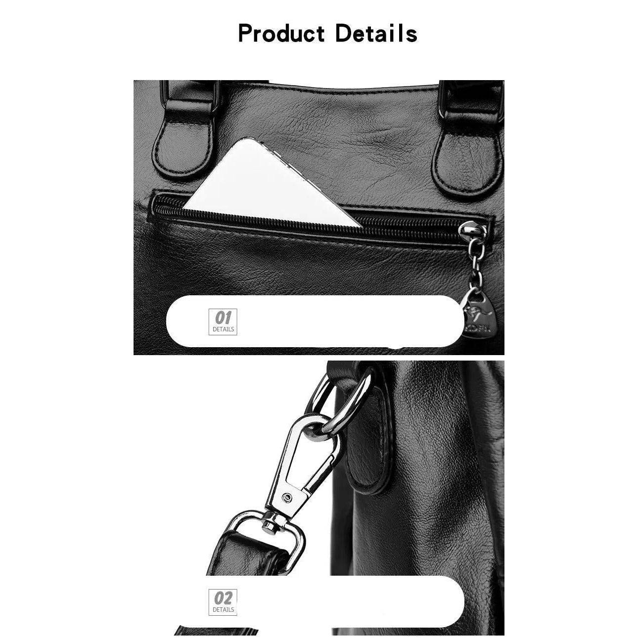 شنطة يد نسائية عصرية من الجلد المرن - بني - KSA