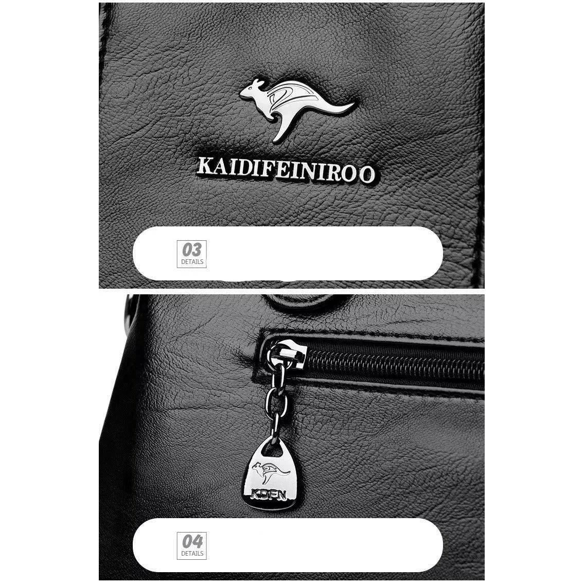 شنطة يد نسائية عصرية من الجلد المرن - بني - KSA