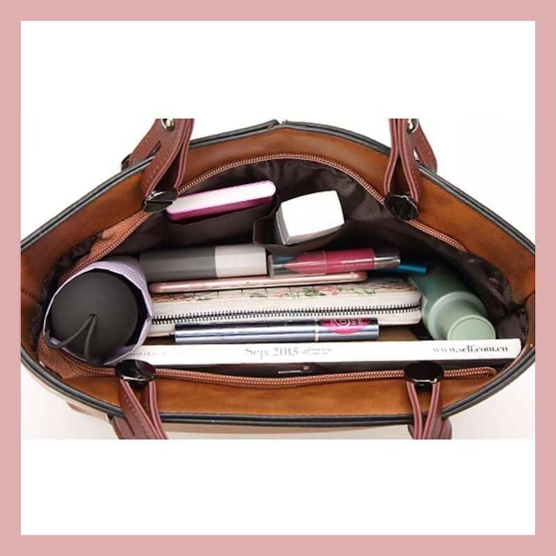 شنطة نسائية صغيرة بتصميم ابداعي وراقي - بني - KSA