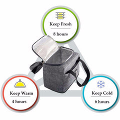 حقيبة غداء لانش بوكس - رمادى - KSA