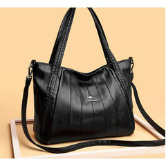 شنطة يد كبيرة جلدية فخمة مصممة لتميزك - اسود - KSA