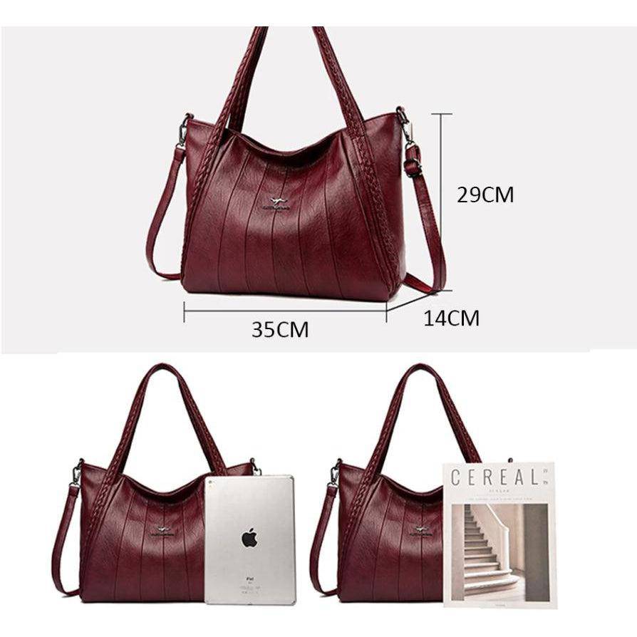 شنطة يد كبيرة جلدية فخمة مصممة لتميزك - اسود - KSA