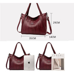 شنطة يد كبيرة جلدية فخمة مصممة لتميزك - اسود - KSA