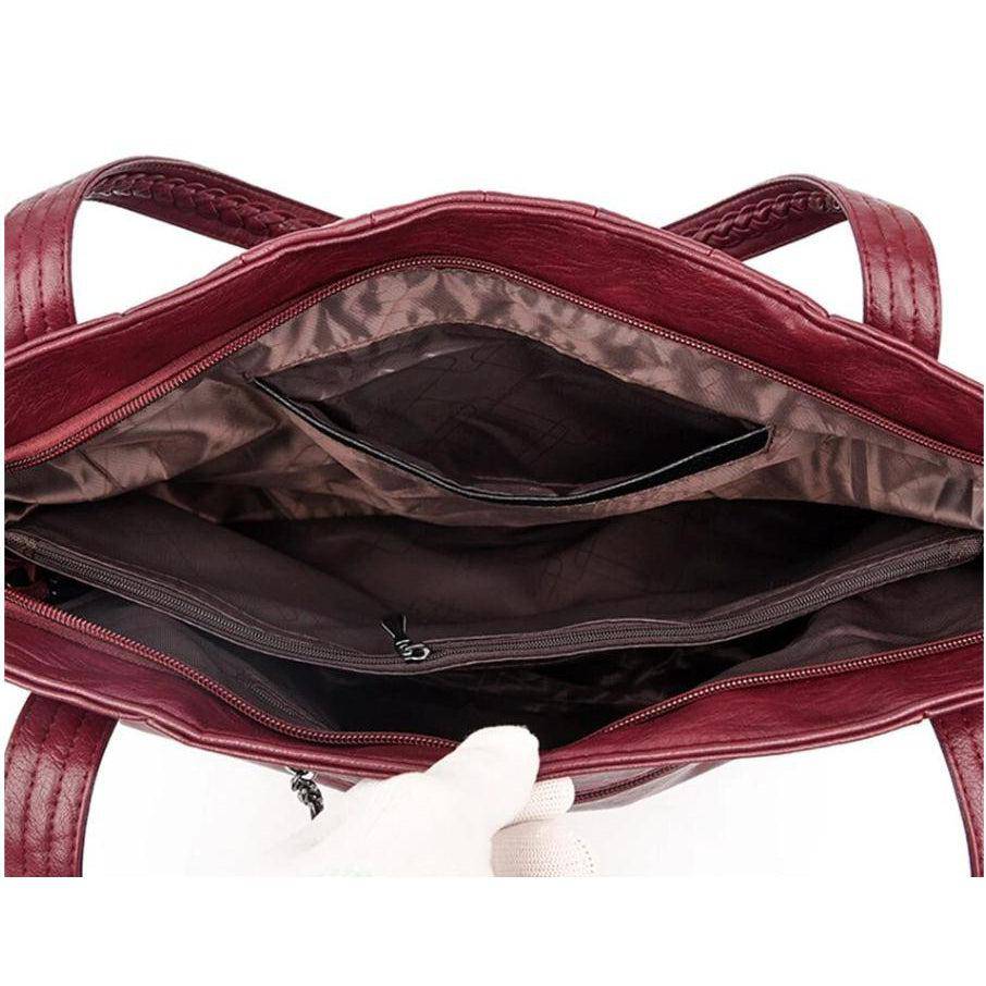 شنطة يد كبيرة جلدية فخمة مصممة لتميزك - اسود - KSA