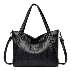 شنطة يد كبيرة جلدية فخمة مصممة لتميزك - اسود - KSA