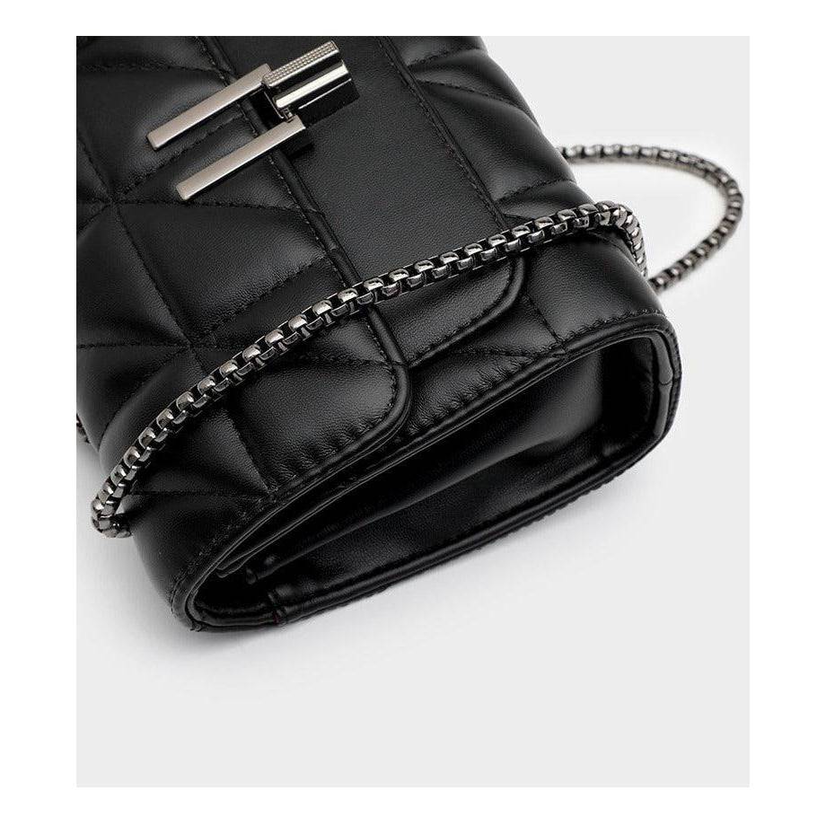 شنطة نسائية كروس بحزام سلسلة لجميع الاوقات - أسود - KSA